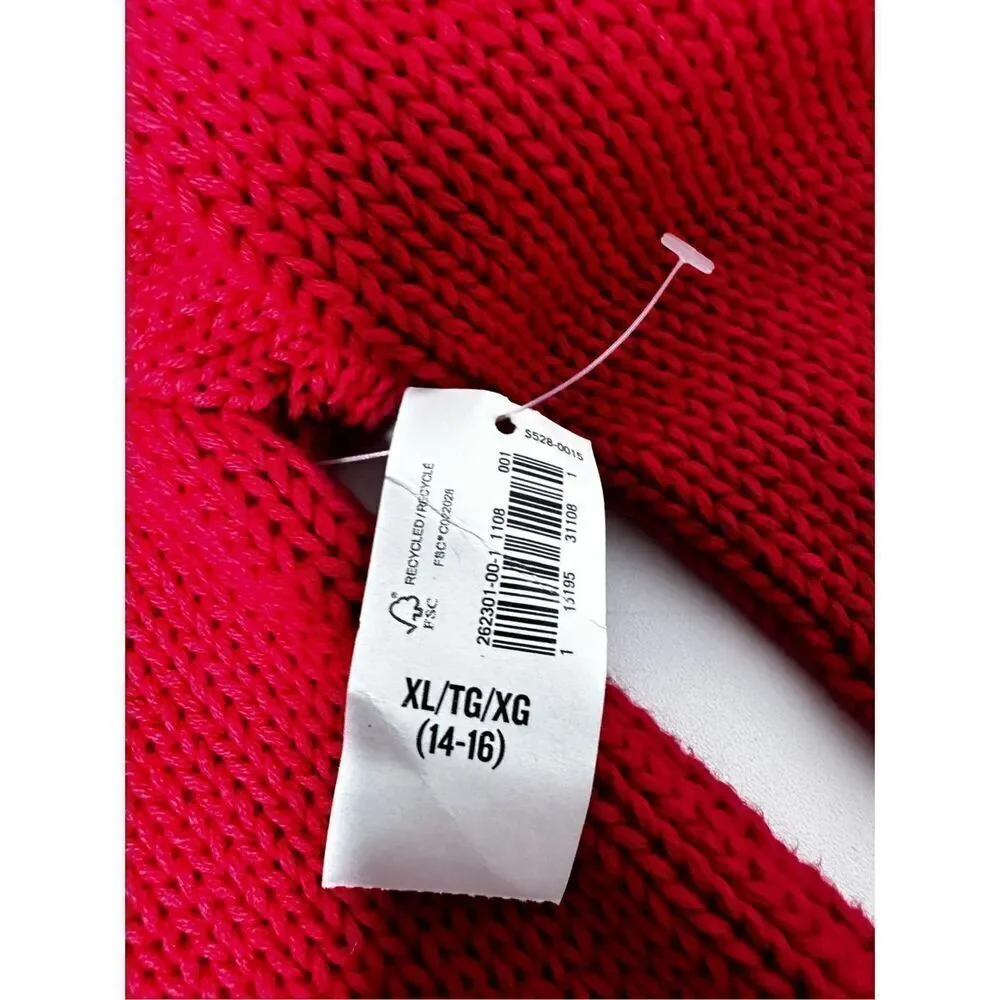 NWT Old Navy Kids Cotton Cable Knit 1/4 Zip Red Sweater Size XL (14-16)